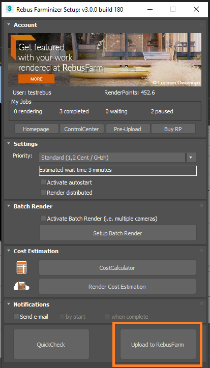 Ventana de configuración de Rebus Farminizer