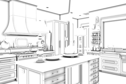 The Kitchen - black white