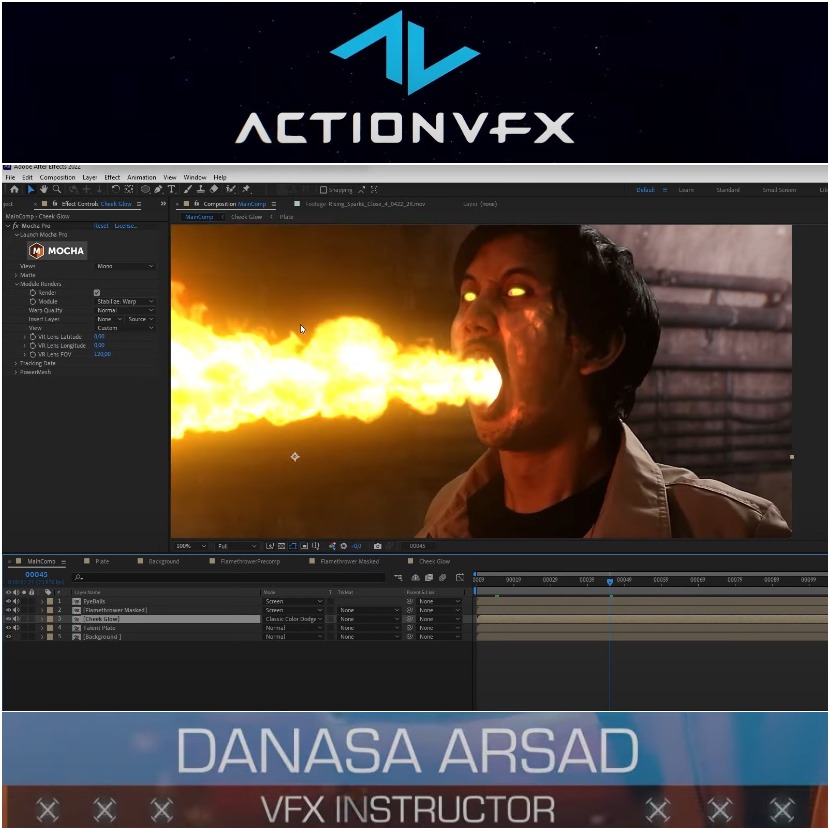 Action VFX - Create The Extremists fire breathing effect in After Effects