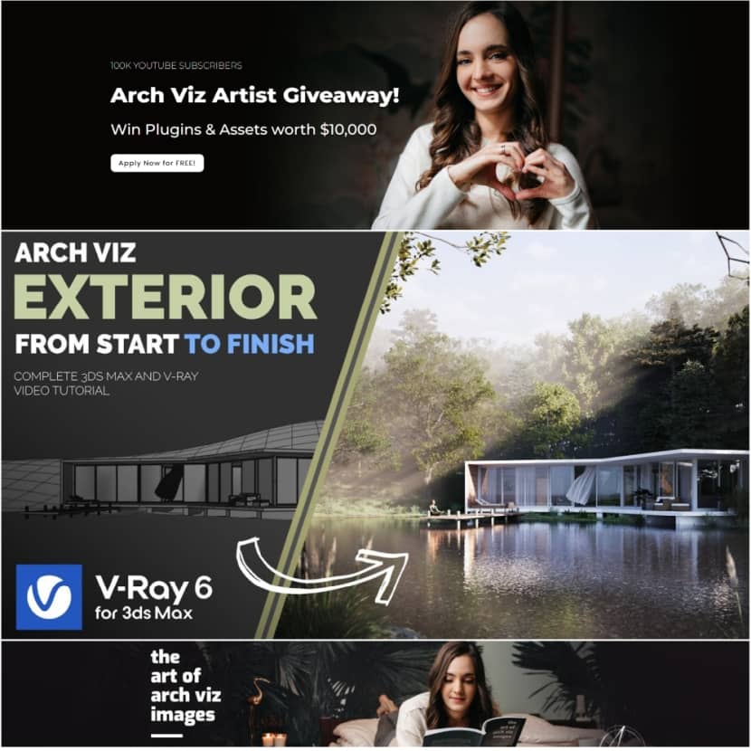 Arch Viz Artist - Exterior Architectural Visualization in V-Ray 6 & 3ds Max + $10K GIVEAWAY!!!