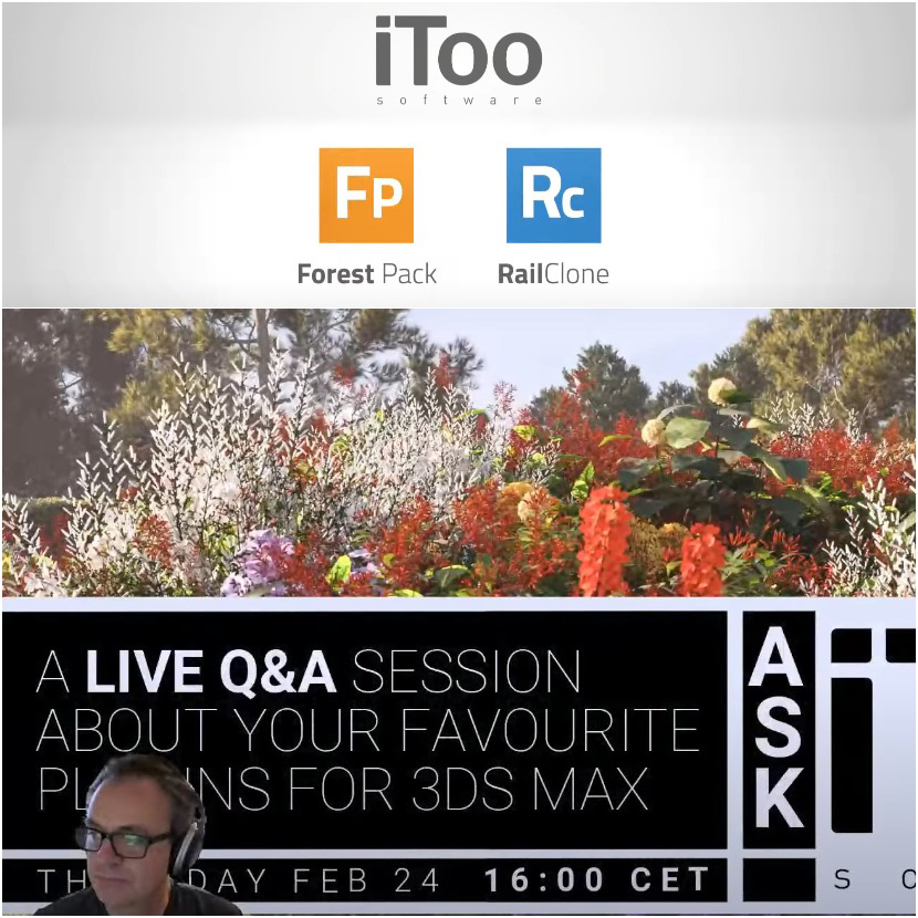 IToosoft - Forest Pack and RailClone Q&A live stream