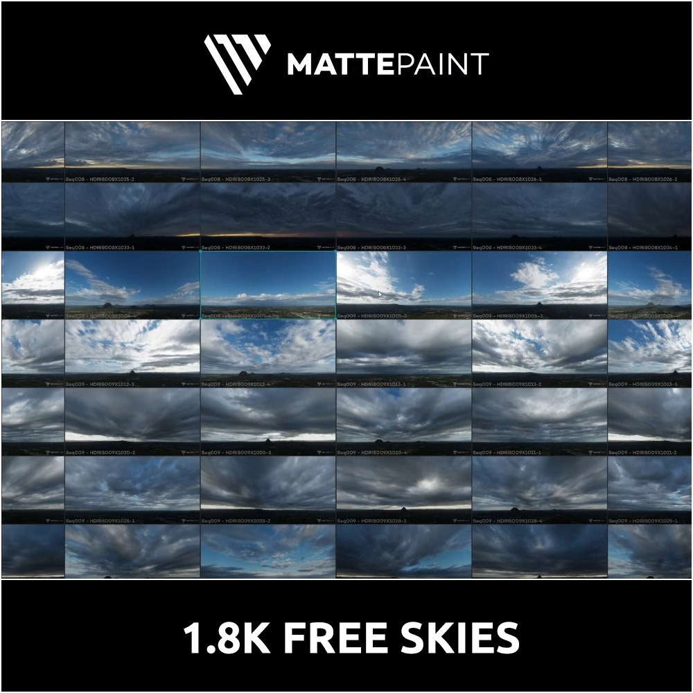 MattePaint - 1.8K Free Skies - Demo Library