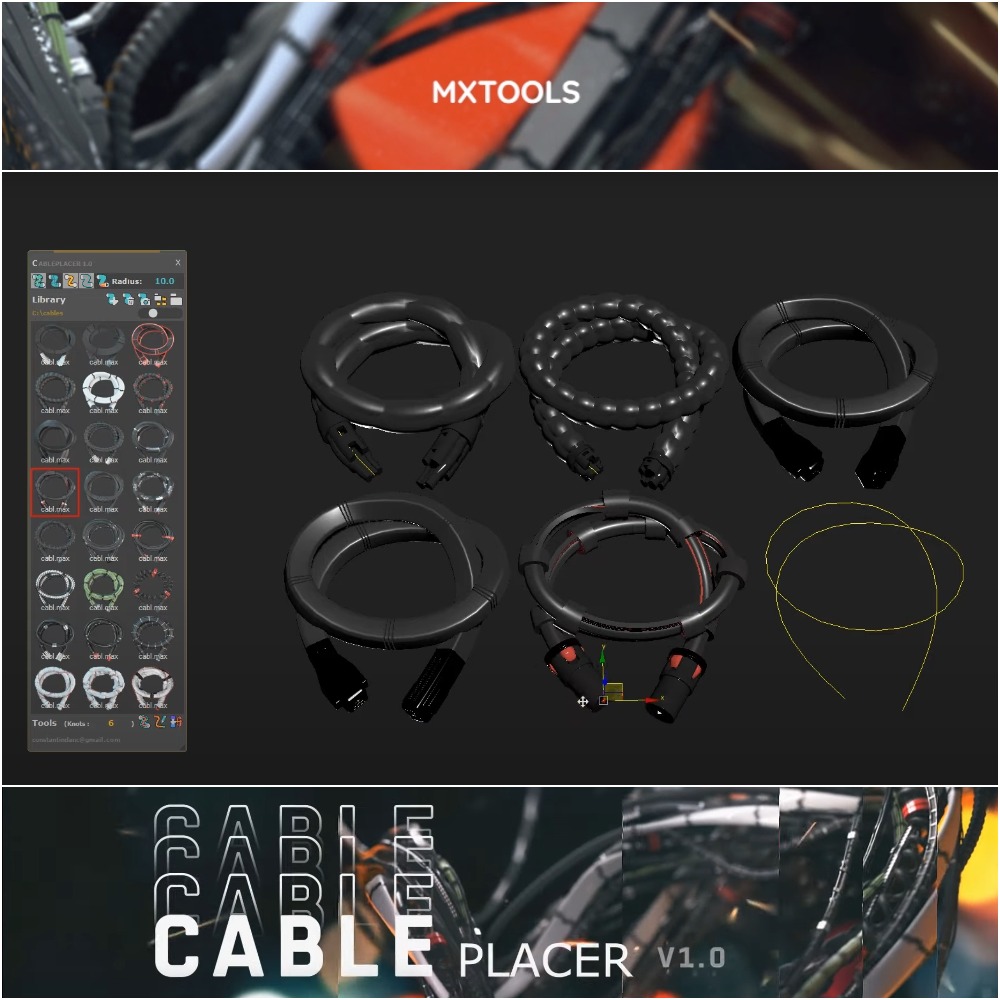 MxTools - CablePlacer 1.0 for 3DS Max