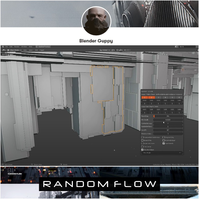 Random Flow - New Random Mesh Generator for Blender