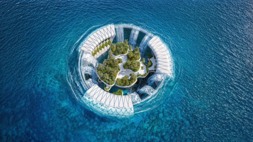 RebusArt featuring Ahmad Eghtesad, 'Baobab Waterfall' Architectural visualization